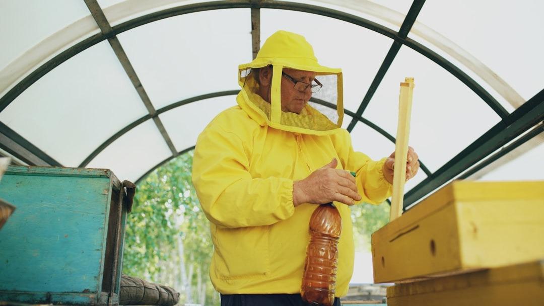 Pest control expert inspecting a house